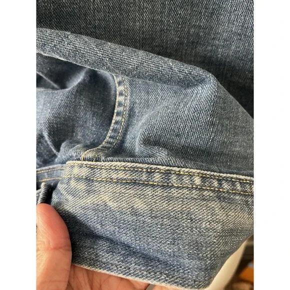 VTG 60s 70s Lee Riders Denim Jean Trucker Jacket PATD 153438 Made in USA Blue